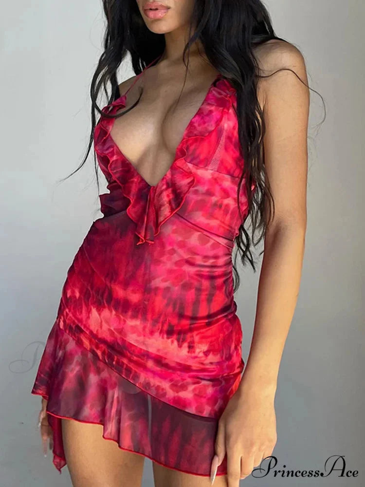 Chiffon Folds Mini Dress minidress-250223