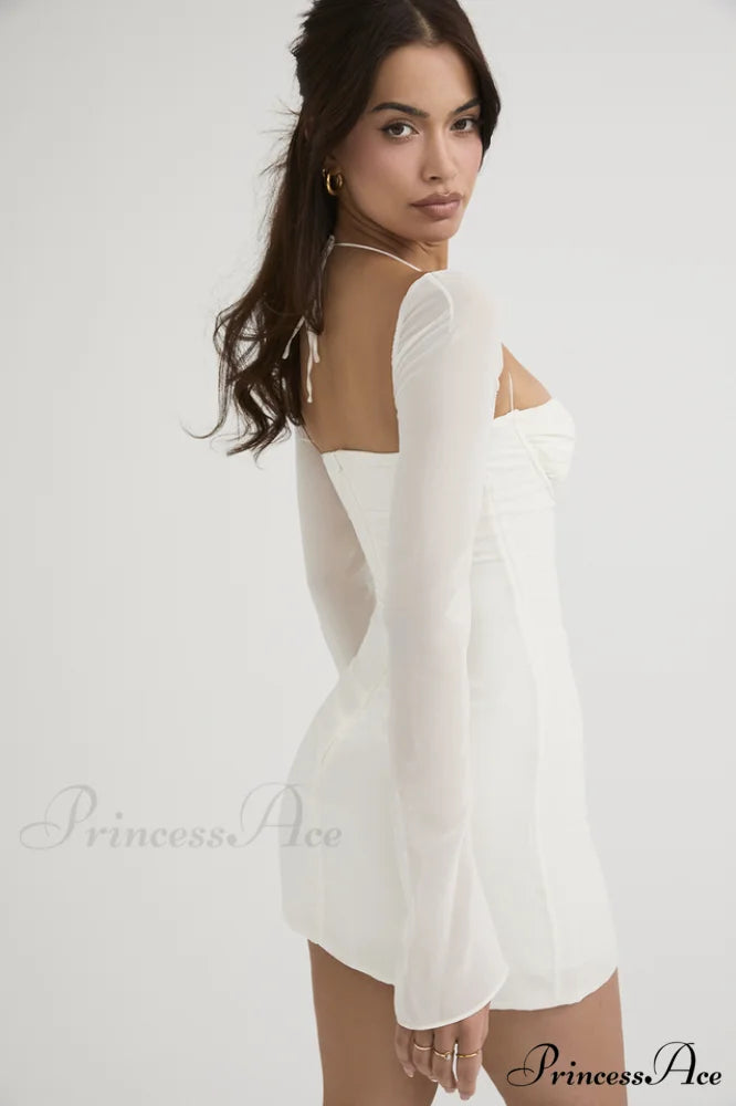 Chiffon Halter Stylish Mini Dress