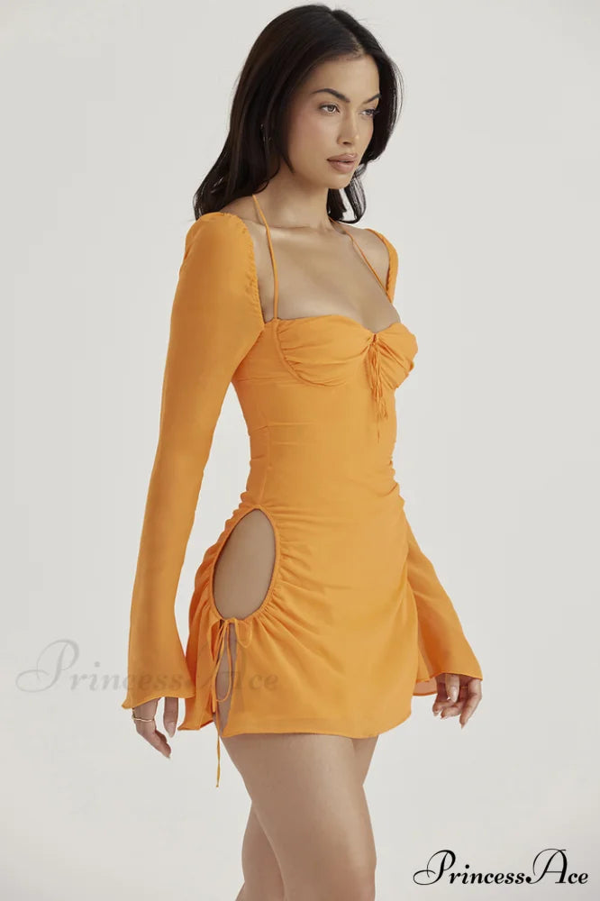 Chiffon Halter Stylish Mini Dress
