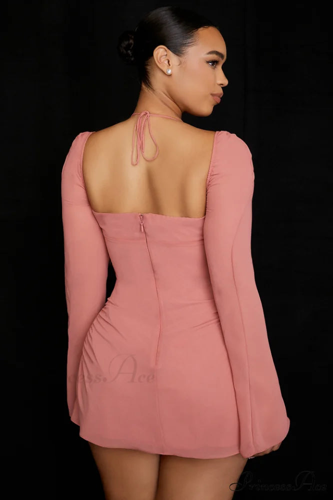 Chiffon Halter Stylish Mini Dress
