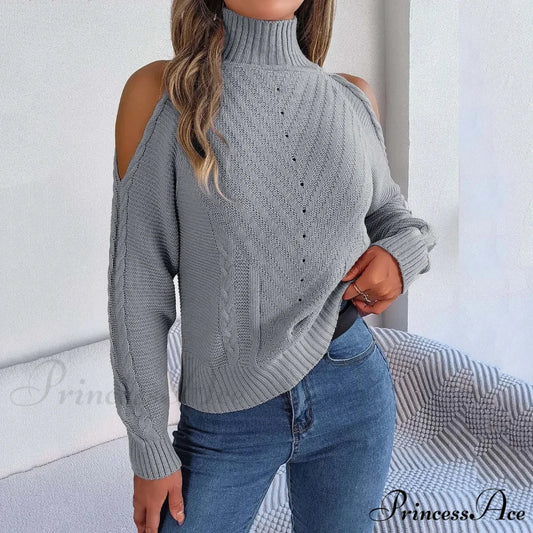 Chilly Disregard Baggy High-neck Sweater Grey / S swraters-241228