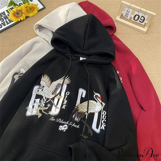 Chinese Heron Pullover Hoodie hoodies-241228