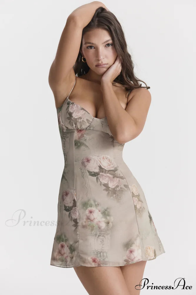 Christian Vintage Stylish Floral Mini Dress