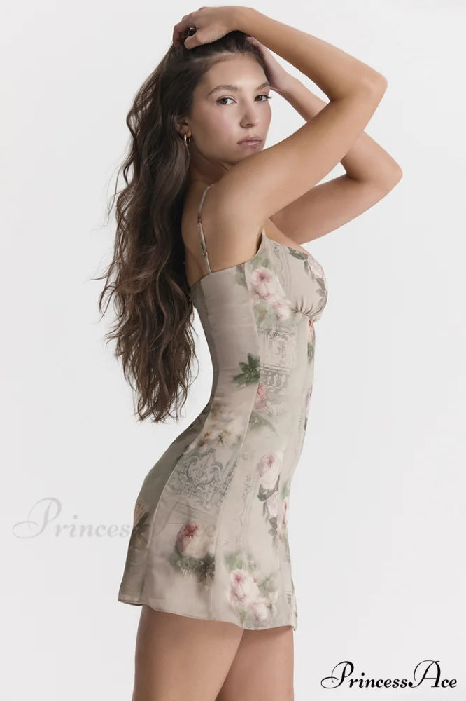 Christian Vintage Stylish Floral Mini Dress