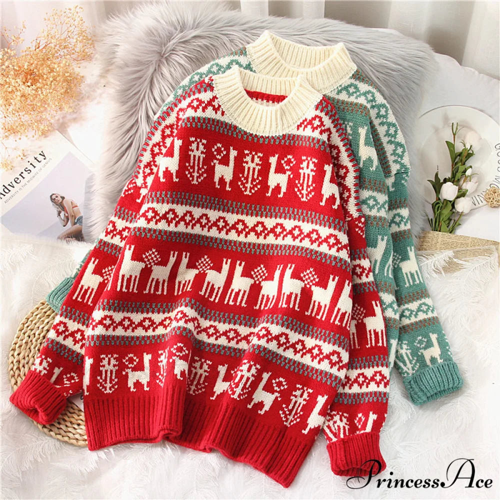 Christmas Red Deer Sweater