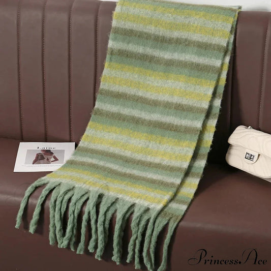 Chunky Banded Cashmere Journey Wrap Scarf scarf-241228