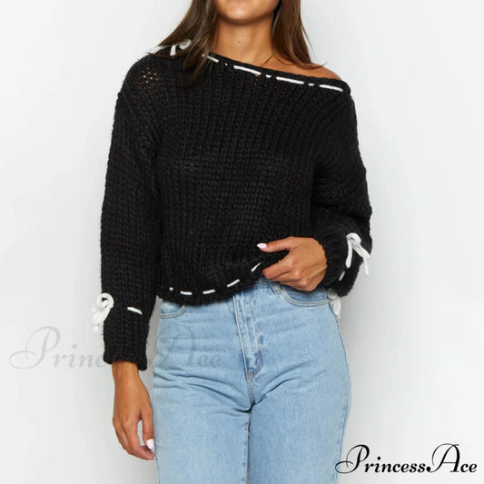 Cinch Baggy Extended Sleeve Jumper Black / S swraters-241228