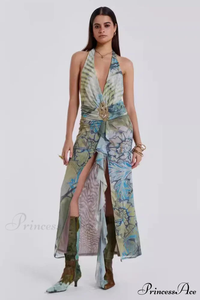 Cindy Plunge Stylish Maxi Dress