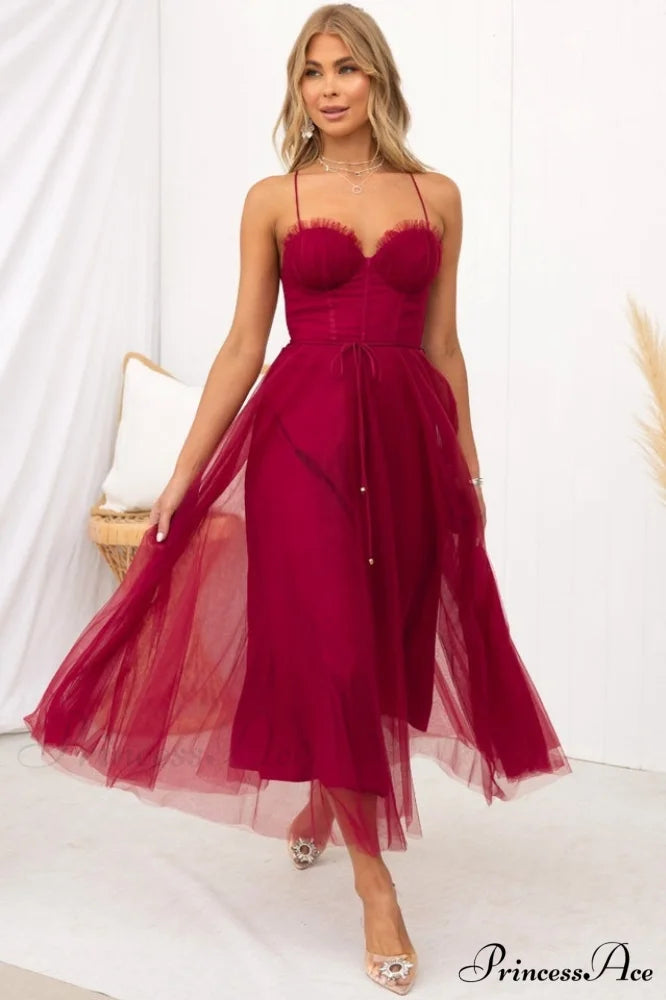 Cindy Tulle Stylish Midi Dress
