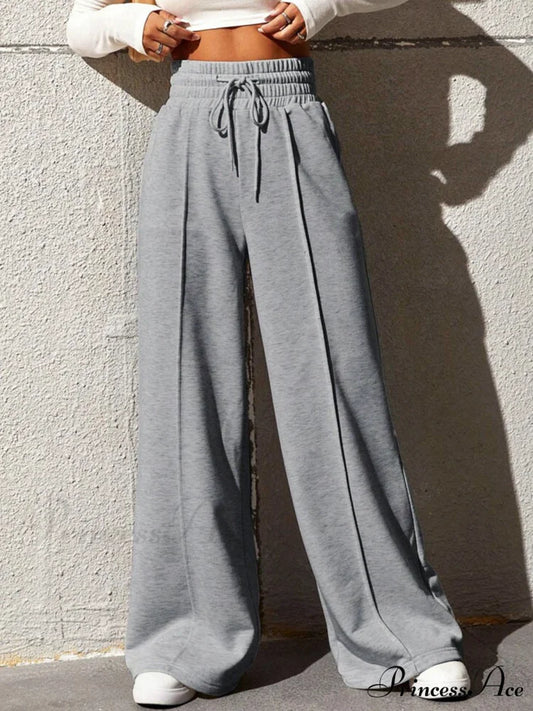 City Walk Graceful Wide Leg Sweatpants Grey / XS
