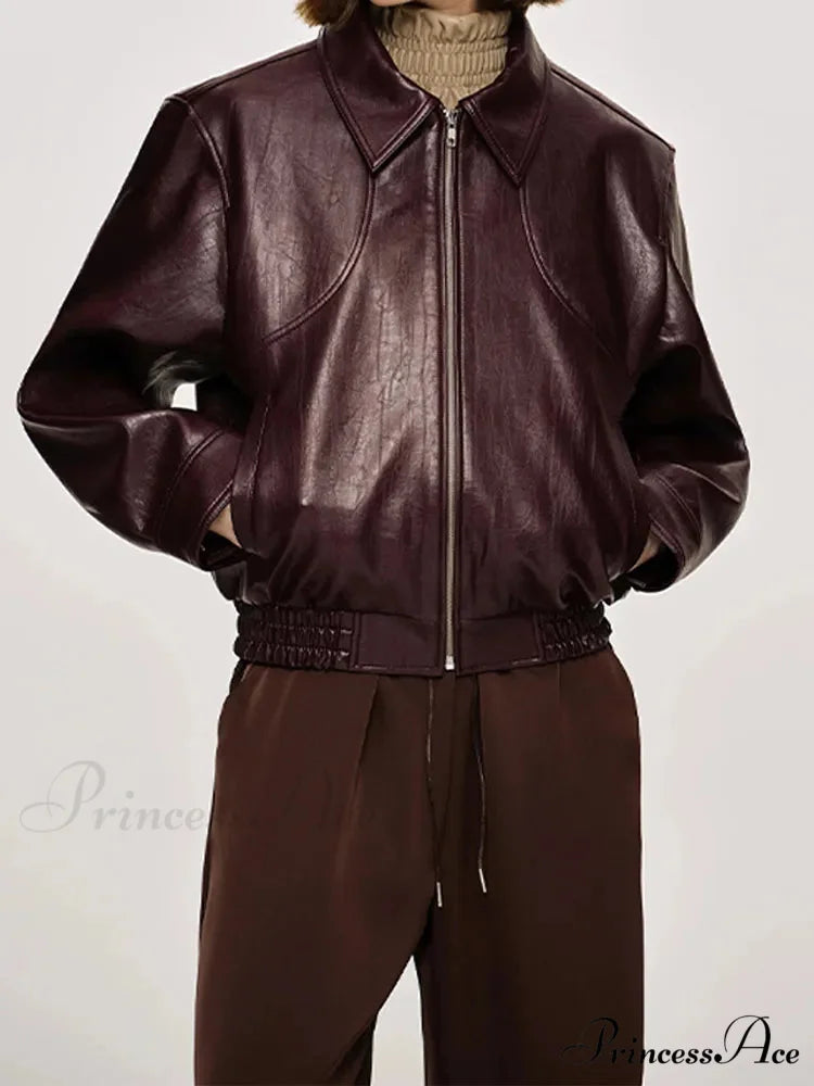 Classic Strong Faux Leather Coat coats-241228