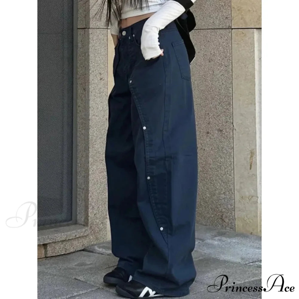 Clean Patchwork Turn of the Century Women Denim Trousers pants-241228