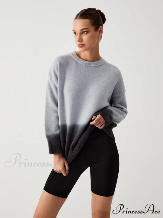 Cloud Nine Fuzzy Trendy Ombre Oversized Sweater