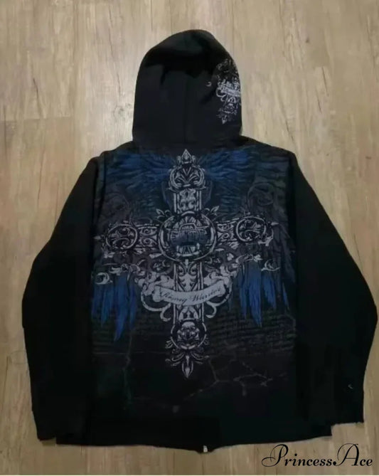 Clown Dark Print Fleece Zipper Hoodie hoodies-241228