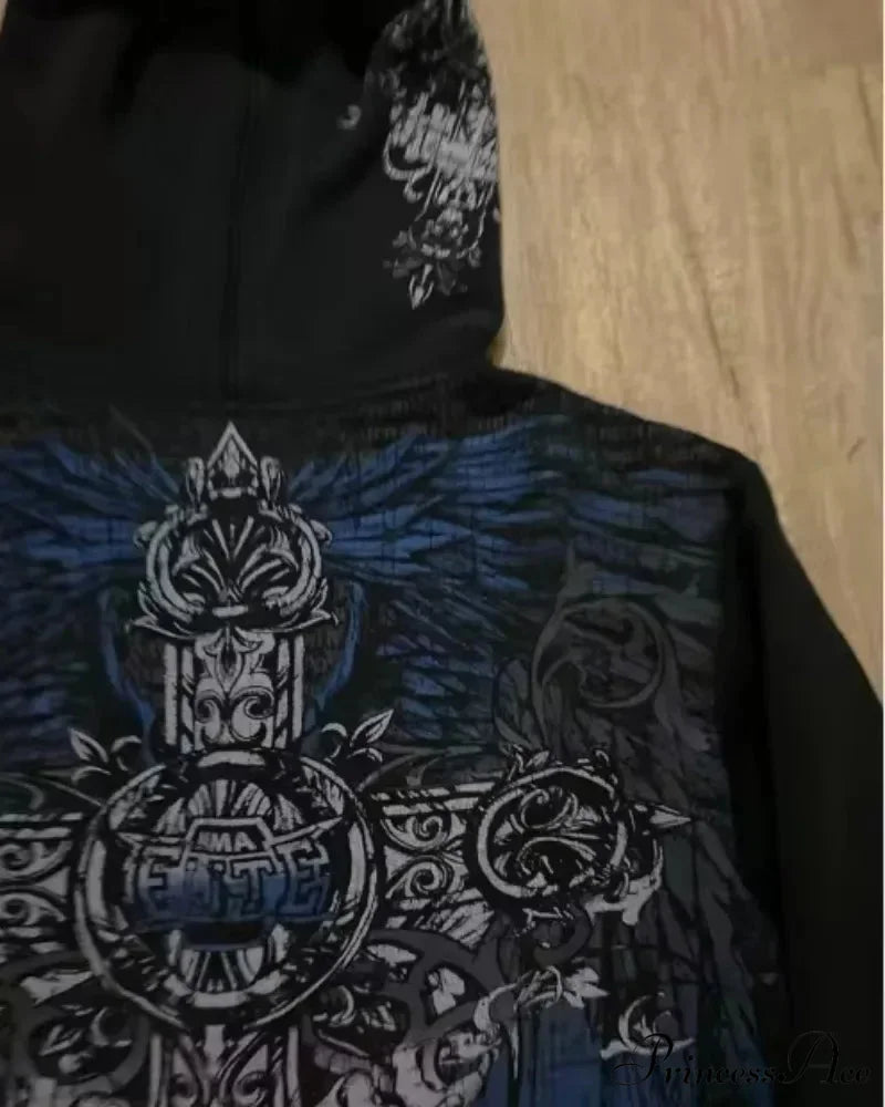Clown Dark Print Fleece Zipper Hoodie hoodies-241228
