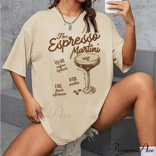 Coffee Martini Recipe Vintage T-shirt Khaki / S t-shirt-250223
