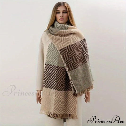 Cold Houndstooth Cashmere Scarf Color1 / 65x200cm scarf-241228