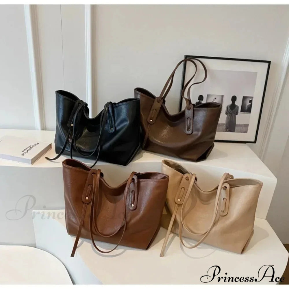 Cold Leather Tote Shoulder Bag for Women shoulder-250126