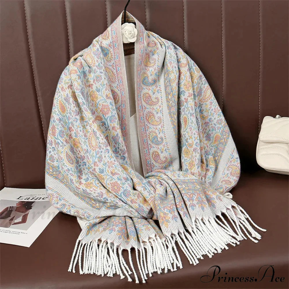 Cold Paisley Cashmere Pashmina Scarf scarf-241228