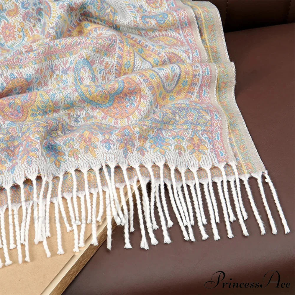Cold Paisley Cashmere Pashmina Scarf scarf-241228