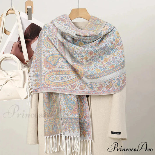 Cold Paisley Cashmere Pashmina Scarf Color24 scarf-241228