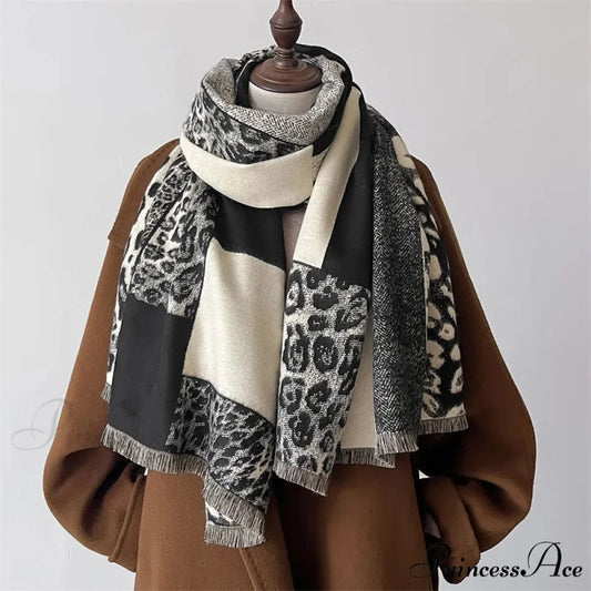 Cold Pashmina Cashmere Blanket Scarf black2 scarf-241228