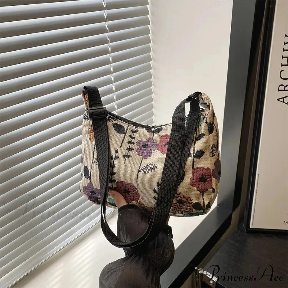 Cold Patterns Half-Moon Fabric Crossbody crossbody-250126