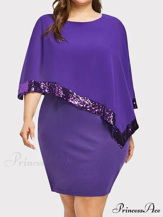 Cold Shoulder Long Trendy Sleeve Knit Top Purple / M