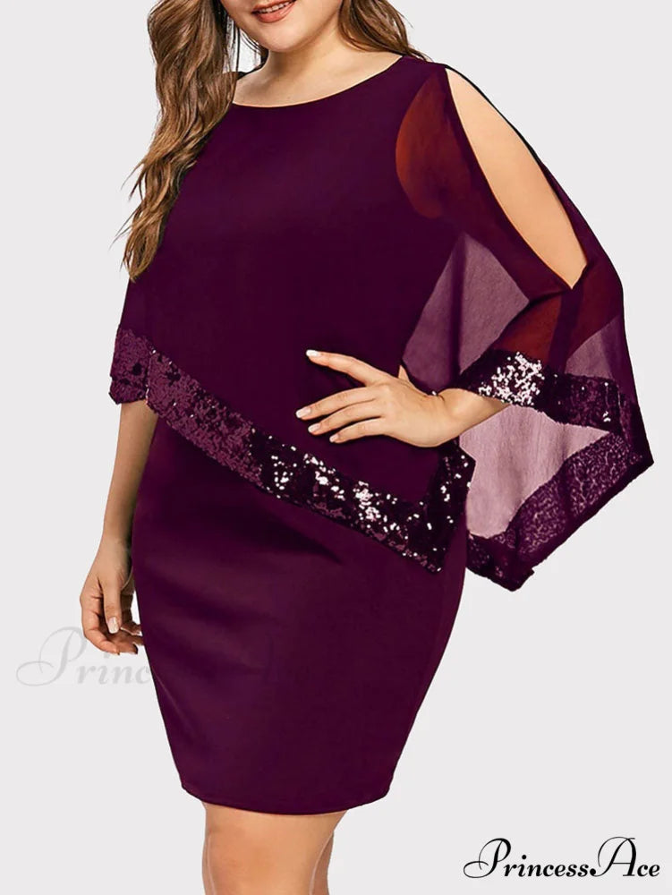 Cold Shoulder Long Trendy Sleeve Knit Top Wine Red / M