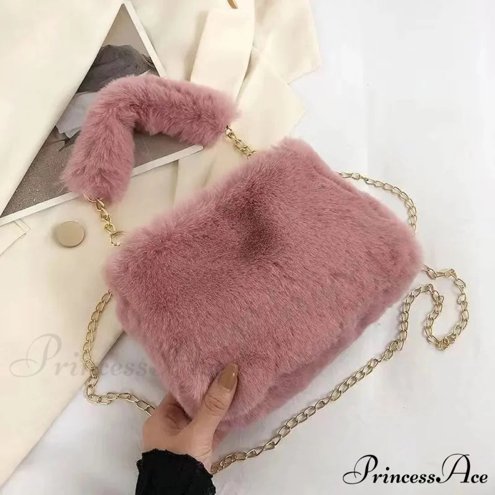 Cold Soft Tiny Square Crossbody Handbag Dark Pink handbag-250126