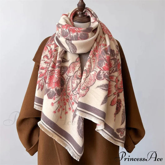 Cold Weather Soft Wool Pashmina Scarf red1 scarf-241228