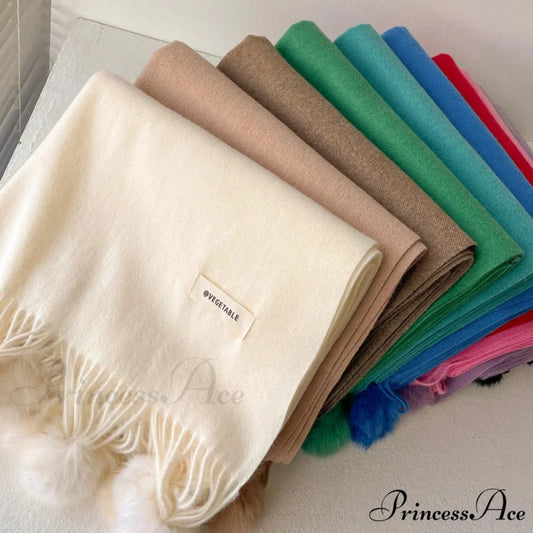 Cold Weather Soft Woolen Solid Wrap Scarf scarf-241228