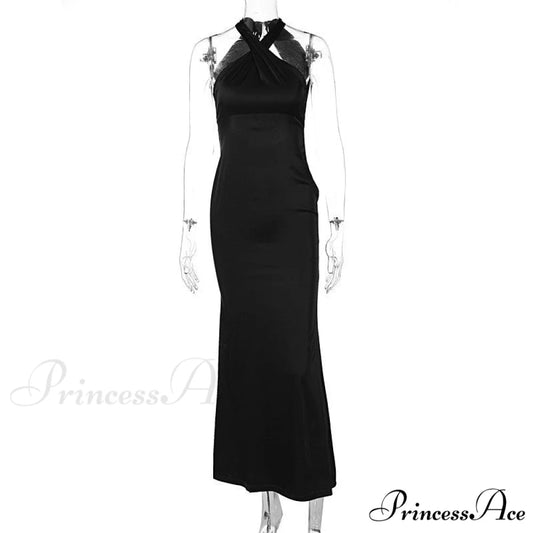 Colette Formal Swiss Charming Dot Crepe Dress BLACK / S