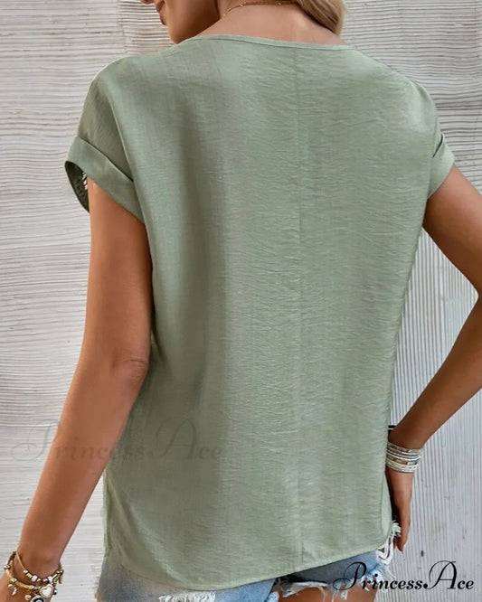 Color Cutout Solid T-shirt