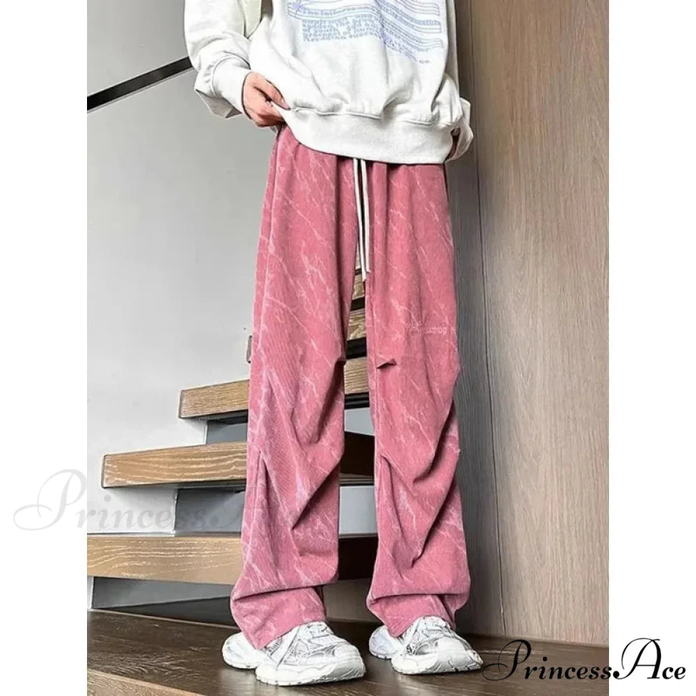 Colorful Corduroy Wide Leg Trousers pants-241228