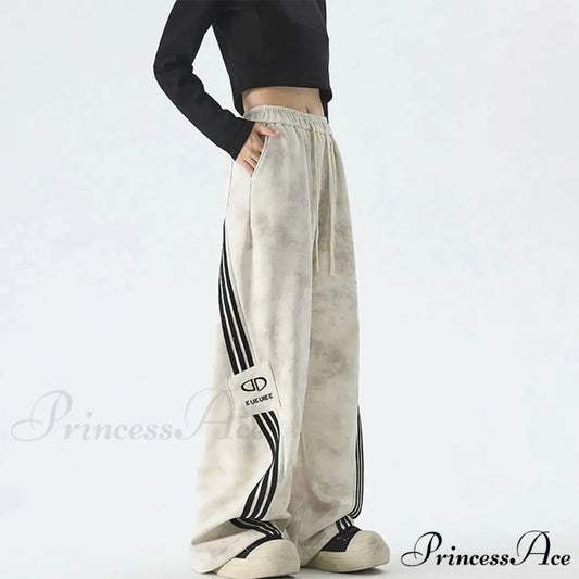 Colorful High Waist Active Trousers milky white / M pants-241228