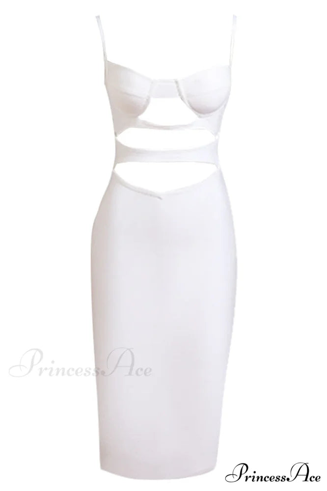 Constance Cut Out Charming Bandage Sheath Dress S / White