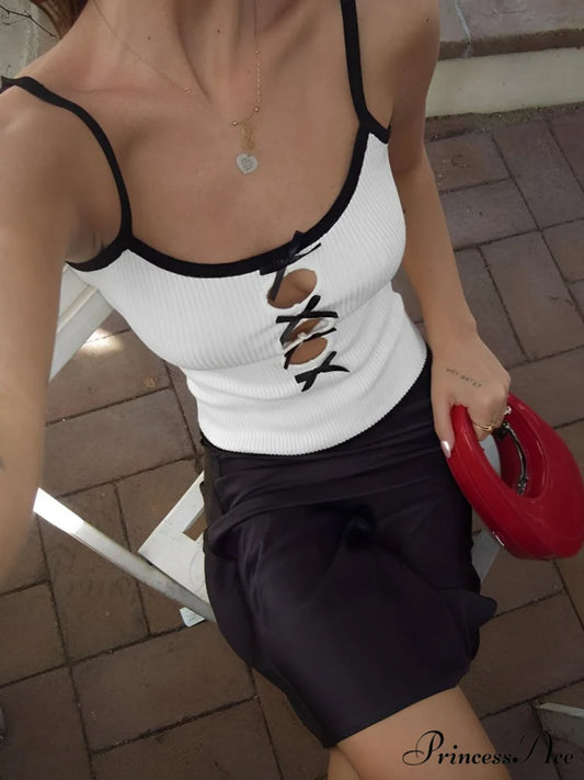 Contrast Trim Cut Trendy Out Cami Top