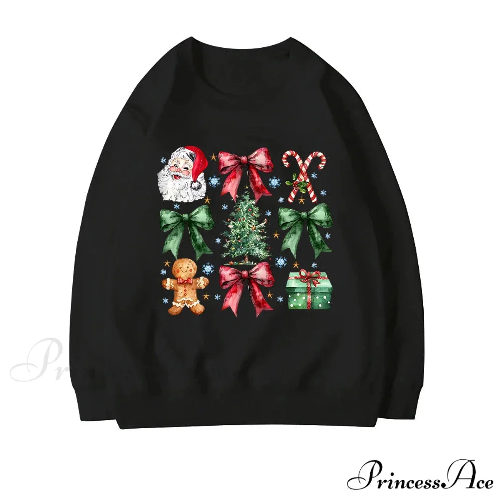 Coquette Christmas Santa Sweatshirt - Holiday Hoodie black / S Christmas Hoodies-L