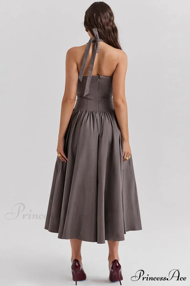 Coquette Scarlet Stylish Halter Midi Dress