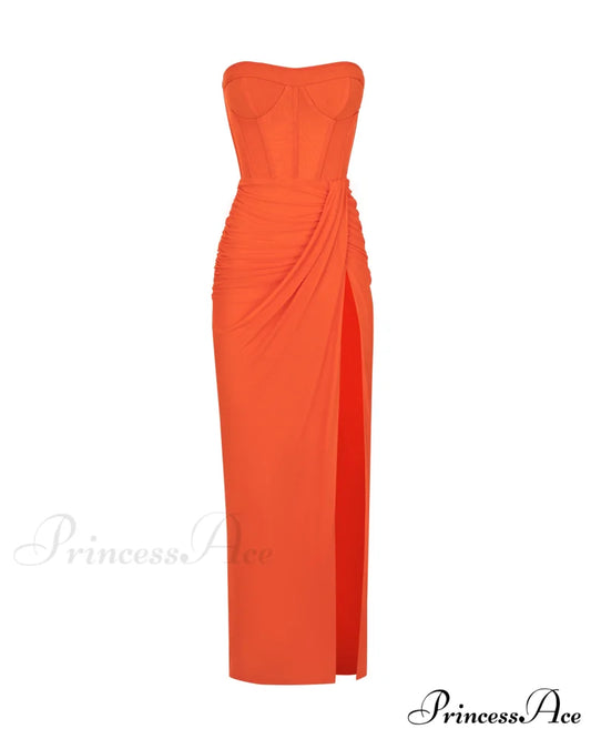 Coral Blazing Stylish Off-The-Shoulder Maxi Dress XXS / Coral