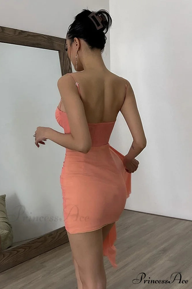 Corset Gathered Stylish Mesh Mini Dress