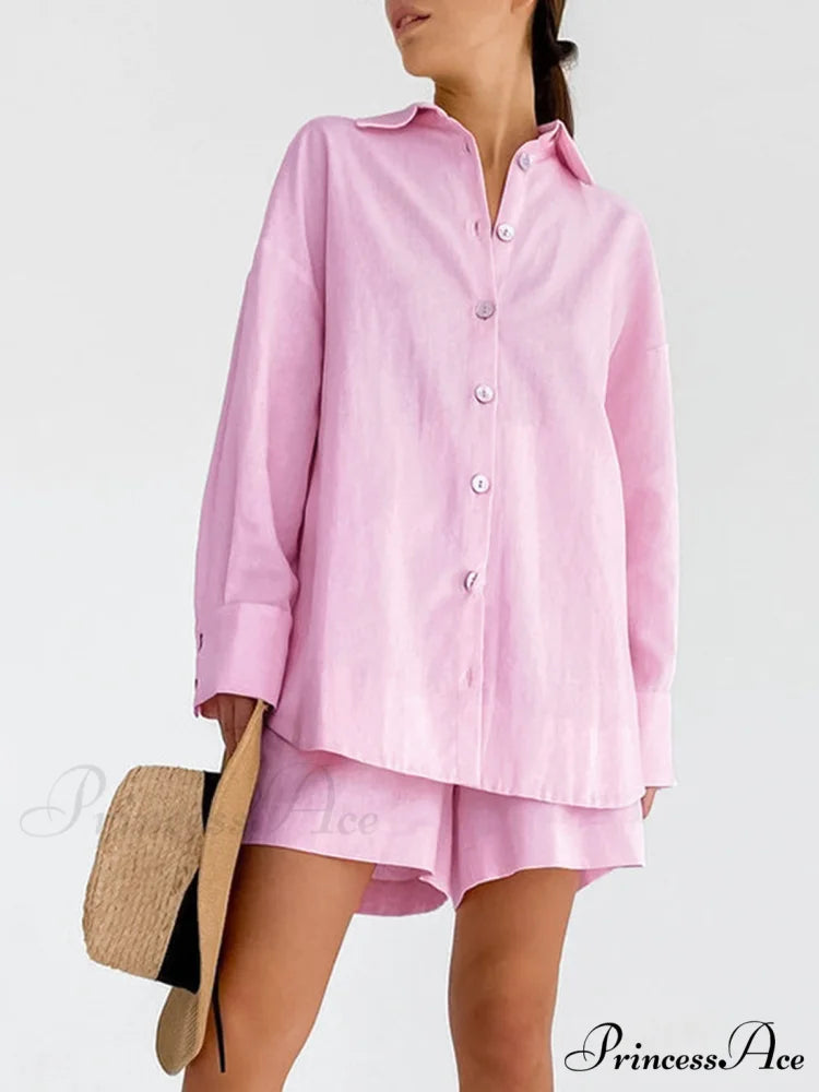 Cotton Beach Two Trendy Piece Shorts Set