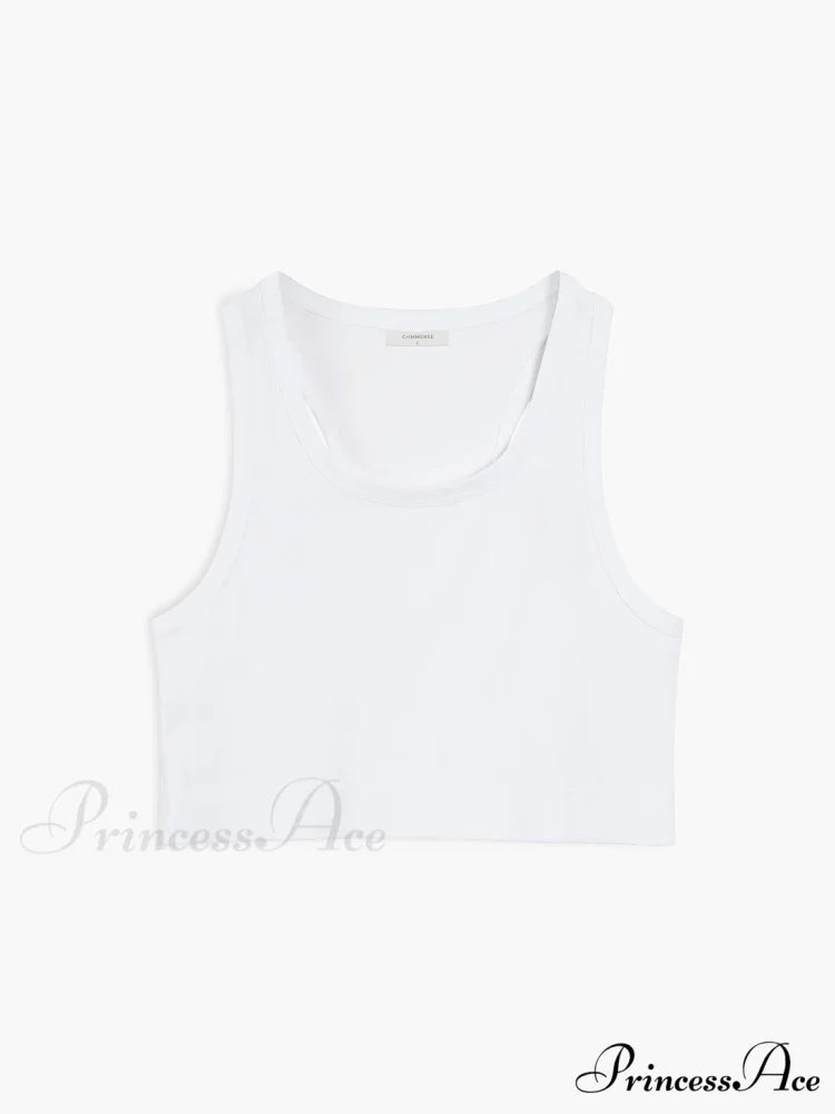 Cotton Blends Graceful Cropped Tank Top