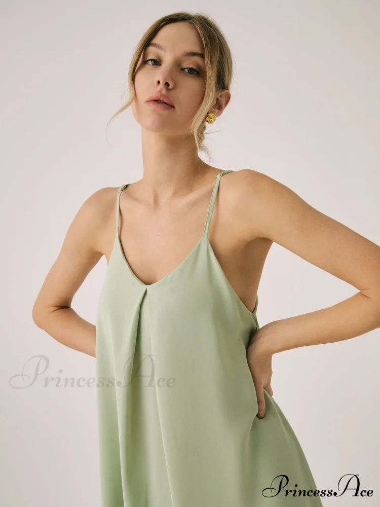 Cotton Blends Graceful Pleated Long Dress