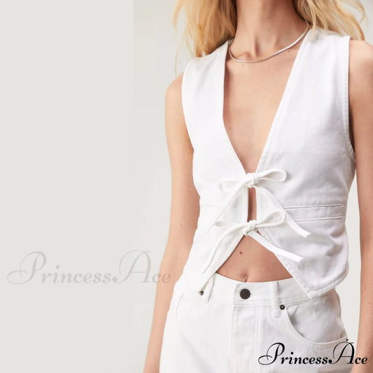 Cotton Fasten-Up Denim Cropped Blouse croptop-250223