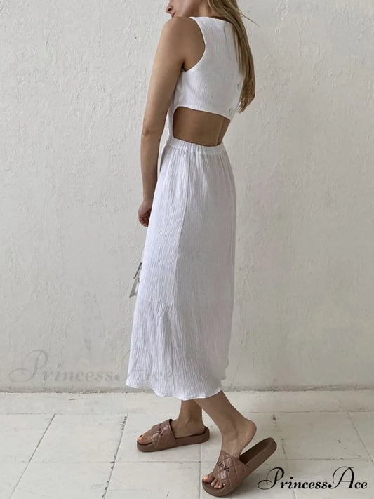 Cotton Holiday Cut Trendy Out Long Dress