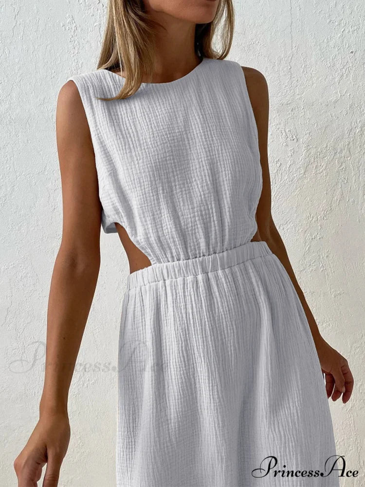 Cotton Holiday Cut Trendy Out Long Dress