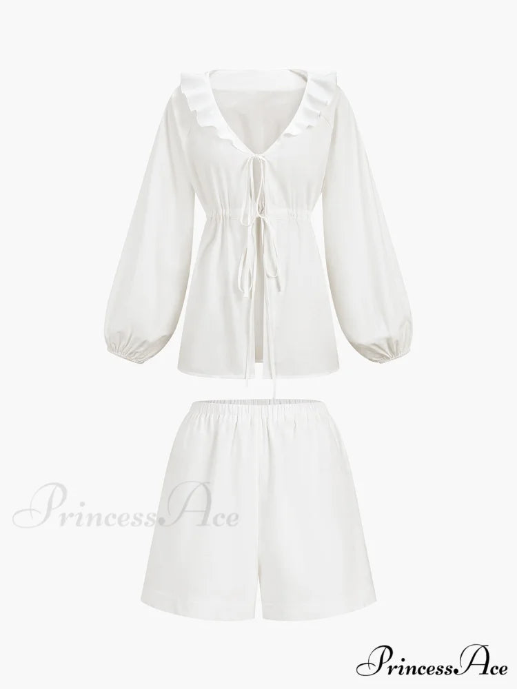 Cotton & Linen Cowgirl Modern Melody Two Piece Shorts Set