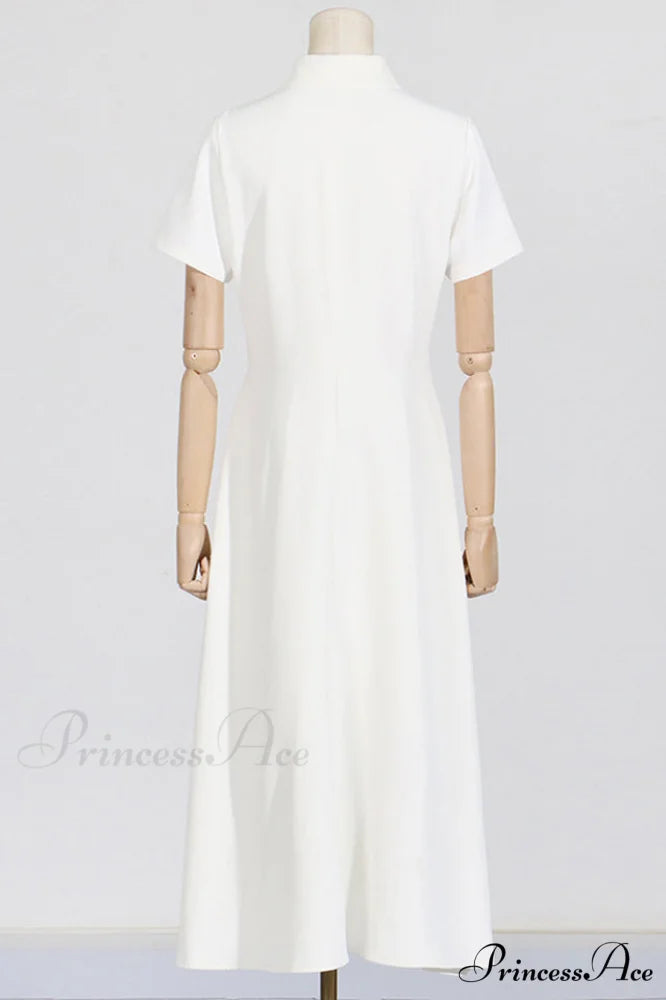 Cotton Poplin 3D Charming Flower Midi Dress